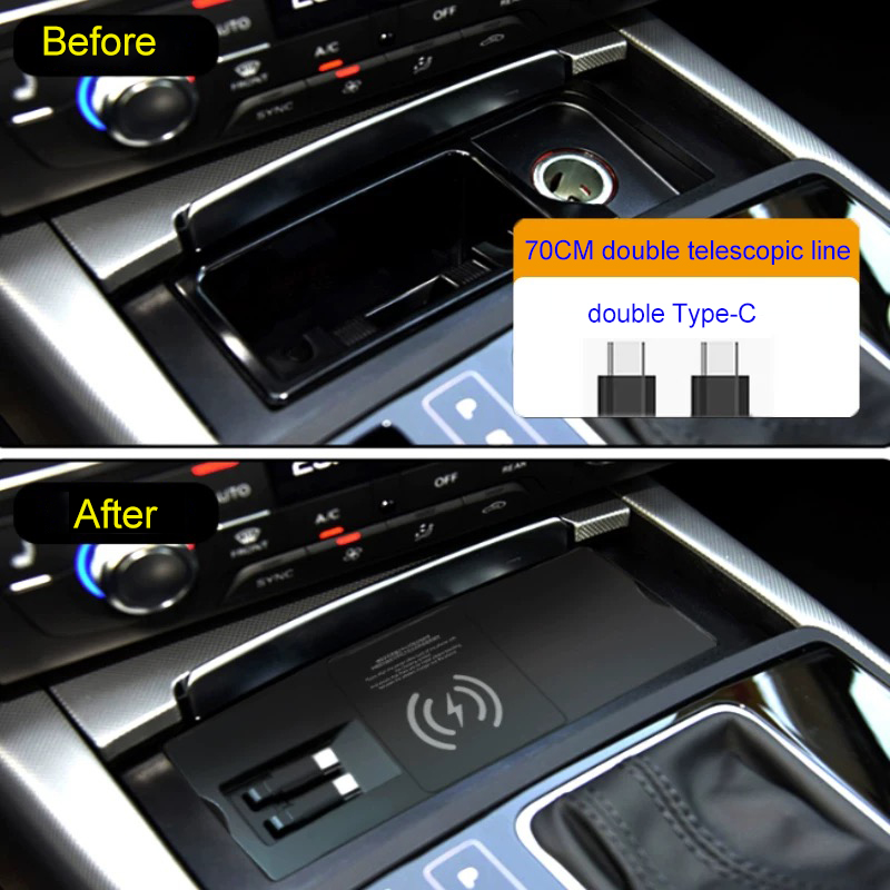 Audi için A6L A7 C7 Kablosuz Ş - Phone Accessories Types incelemesi ve fiyatı